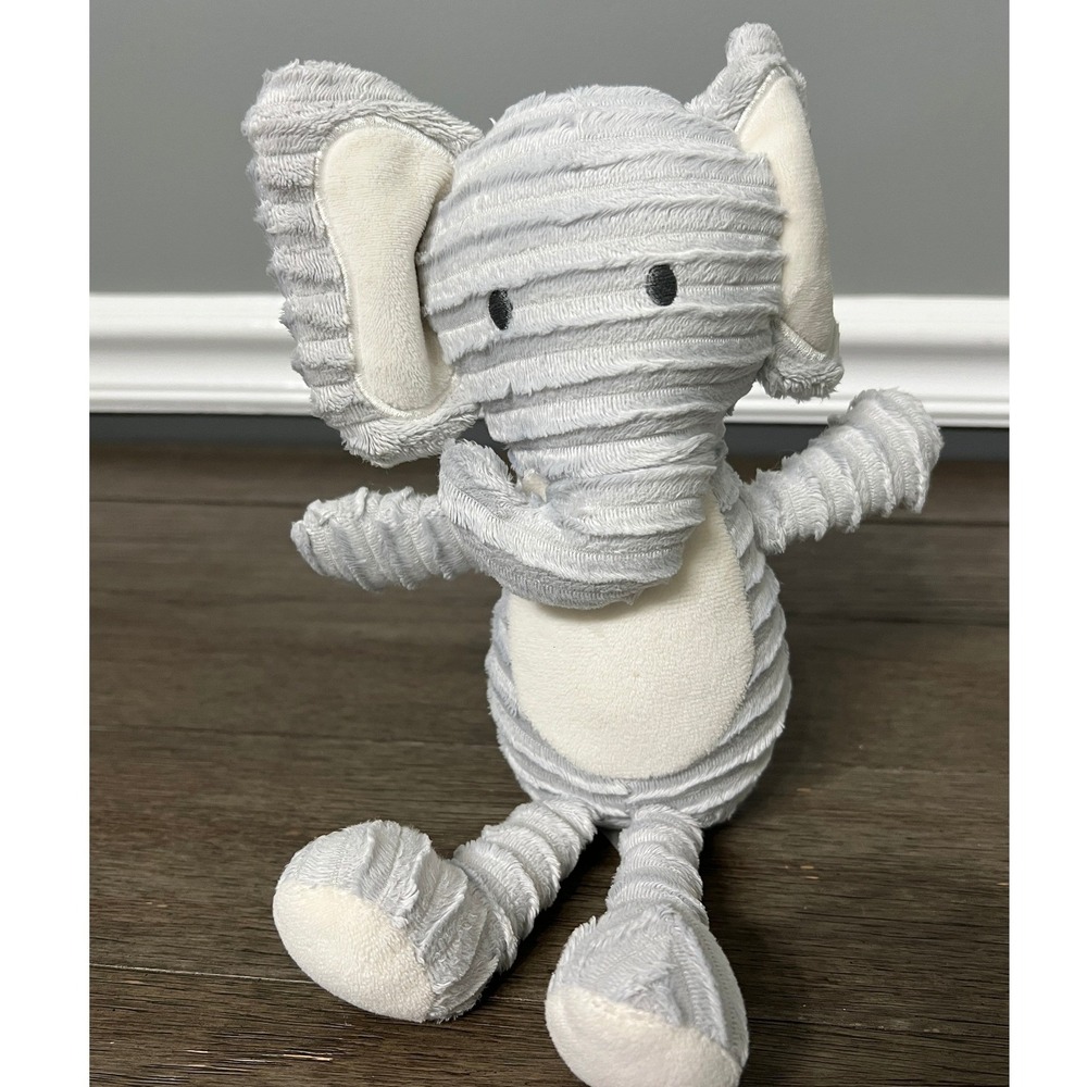 Chick Pea Gray Corduroy Elephant Plush Stuffed Animal Toy Nursery Baby Gift 9"